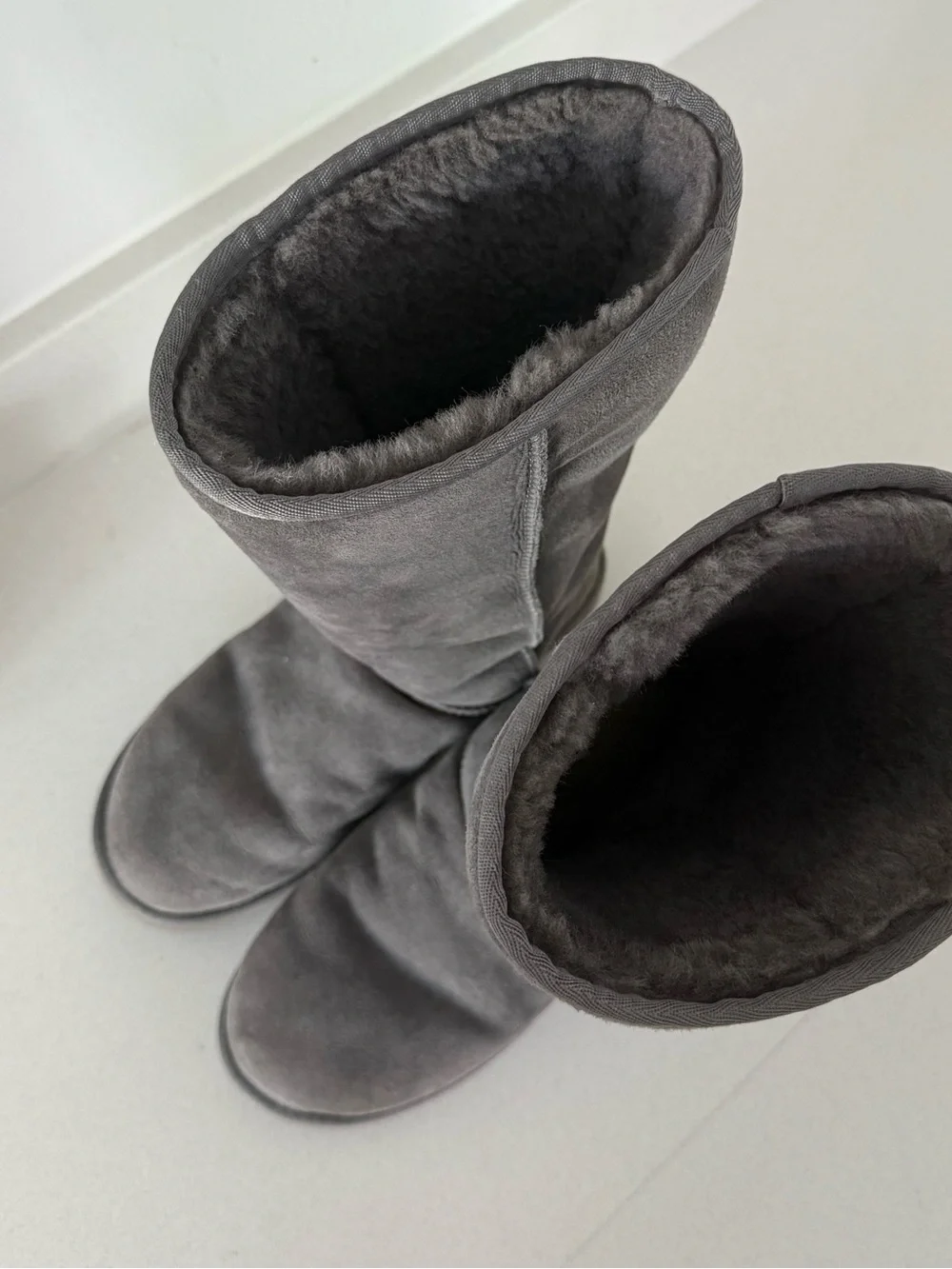 UGG Charcoal Suede Tall Boots